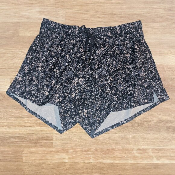 Athleta Women's Printed Baja Navy Blue Speckled Running Athletic Shorts -Sz 4 - Picture 3 of 15